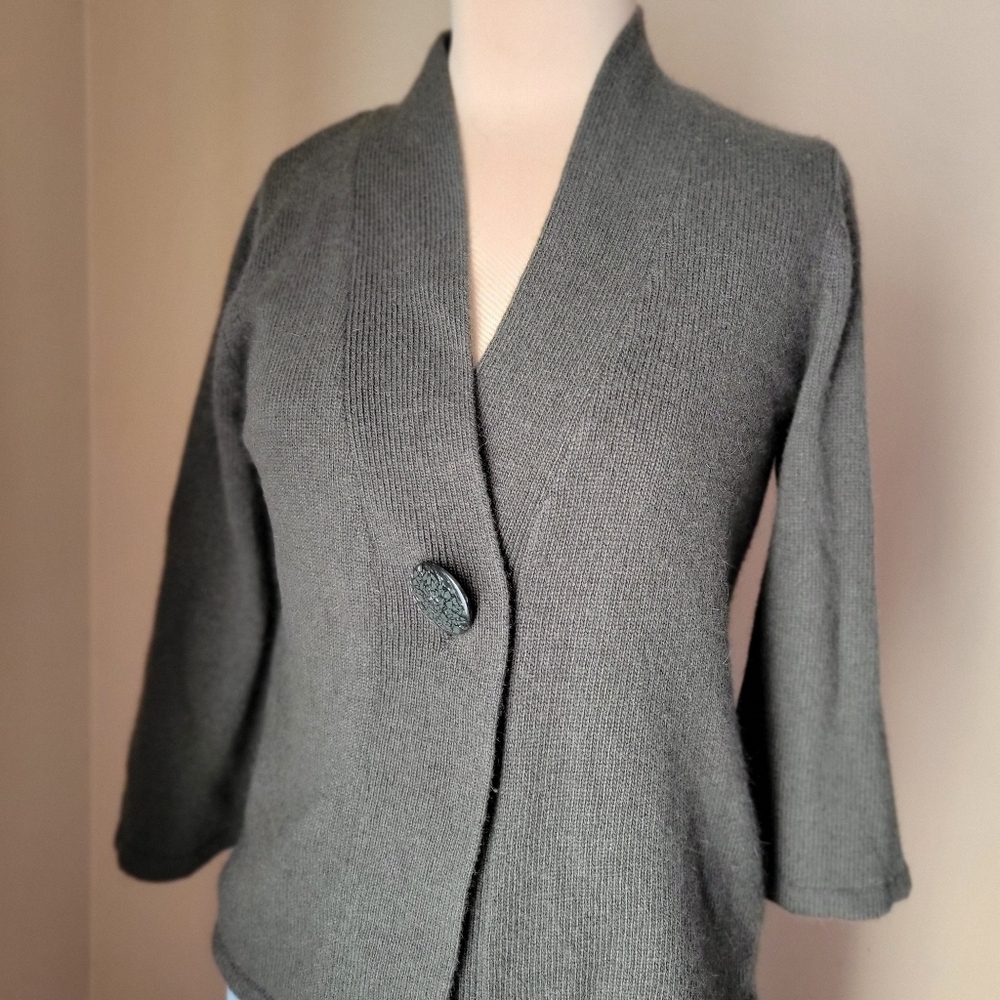 Carole Little Olive Green Single Button Cardigan Women's Size Small - Picture 3 of 10